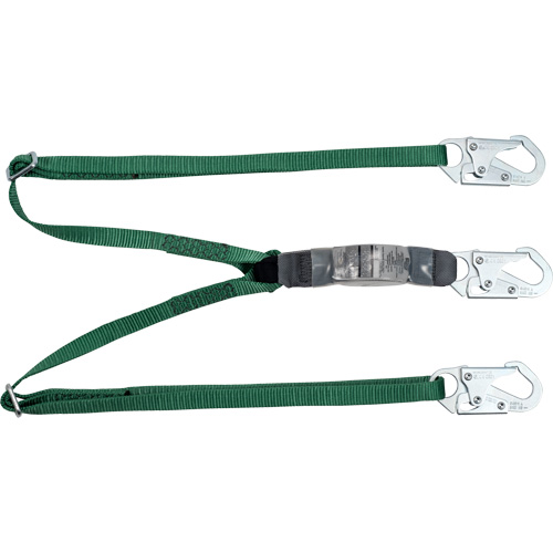 V-Series Lanyard, 6', Snap Hook Center, Snap Hook Leg Ends, Polyester R.M.G. Prévention