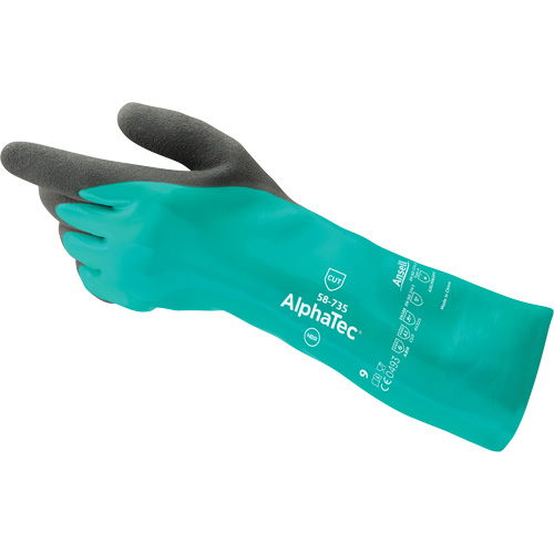 AlphaTec&reg; 58-735 Chemical & Cut-Resistant Gloves, Size 6, 13" L, Nitrile, Nylon Inner Lining, 39-mil R.M.G. Prévention