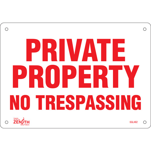 "Private Property" Sign, 7" x 10", Plastic, English R.M.G. Prévention