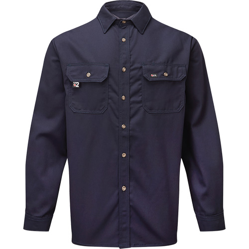 UltraSoft&reg; 7 oz. Deluxe Work Shirt, Small, Navy Blue R.M.G. Prévention