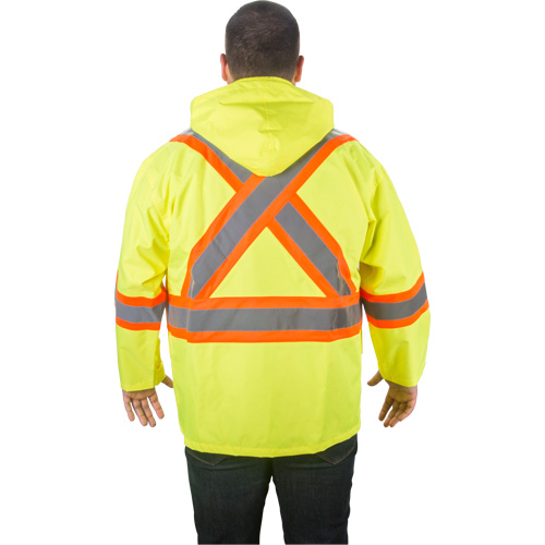 RZ1000 Rain Jacket, Polyester, Large, High Visibility Lime-Yellow R.M.G. Prévention