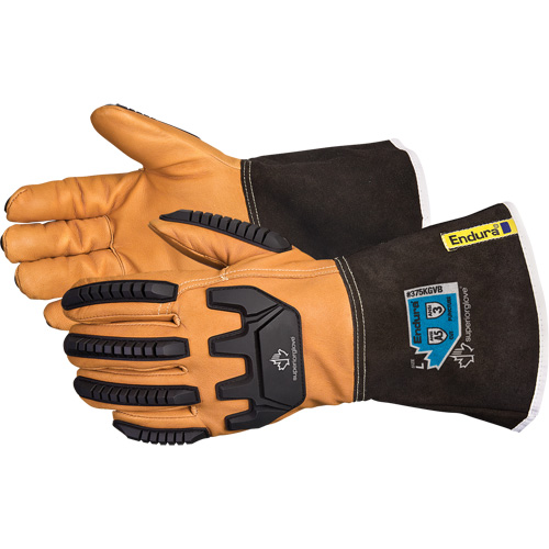 Gants de conducteur antichocs Endura, Petit, Paume en Cuir fleur de ch&egrave;vre, Kevlar R.M.G. Prévention