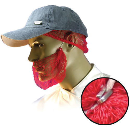 Disposable Beard Nets, Polypropylene, Red R.M.G. Prévention