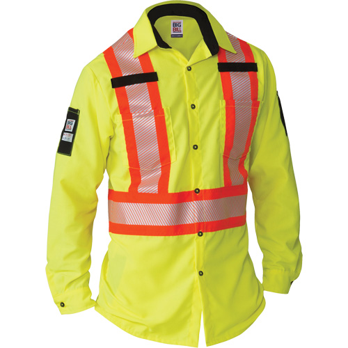 Ripstop High-Visibility Long Sleeve Shirt, Polyester, Small, High Visibility Lime-Yellow R.M.G. Prévention