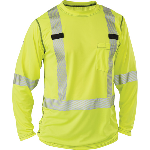 T-shirt &agrave; manches longues haute visibilit&eacute; Polartec Power Grid, Polyester, 2T-Grand, Jaune lime haute visibilit&eacute; R.M.G. Prévention
