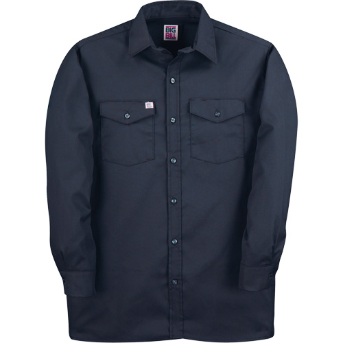 Long-Sleeved Twill Work Shirt, Men's, Medium (Tall), Navy Blue R.M.G. Prévention
