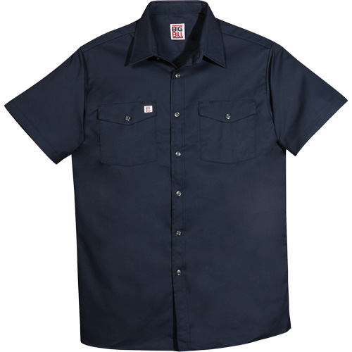 Chemise de travail &agrave; manches courtes en tissu crois&eacute;, Hommes, 4T-Grand, Bleu marine R.M.G. Prévention
