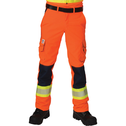 Pantalons cargo haute visibilit&eacute; antid&eacute;chirure, Polyester, 28, Orange haute visibilit&eacute; R.M.G. Prévention