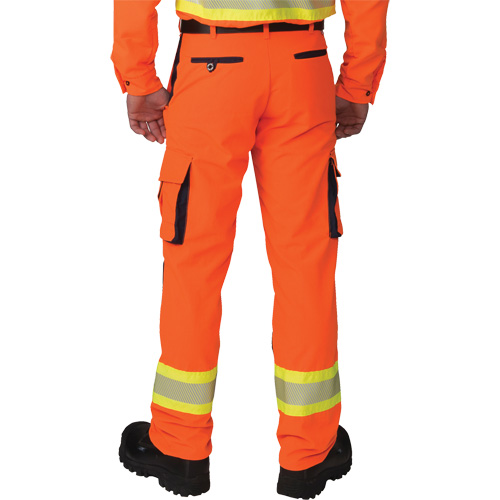 Pantalons cargo haute visibilit&eacute; antid&eacute;chirure, Polyester, 28, Orange haute visibilit&eacute; R.M.G. Prévention