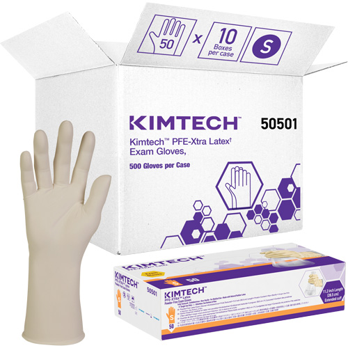 Kimtech XTRA-PFE Medical Gloves, Small, Latex, 6-mil, Powder-Free, White, Class 2 R.M.G. Prévention