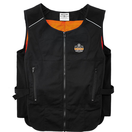 Veste de refroidissement &agrave; changement de phase l&eacute;g&egrave;re avec sachets 6260 Chill-Its, Petit/Moyen, Noir R.M.G. Prévention