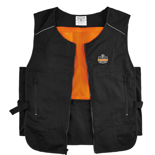 Veste de refroidissement &agrave; changement de phase l&eacute;g&egrave;re avec sachets 6260 Chill-Its, Petit/Moyen, Noir R.M.G. Prévention