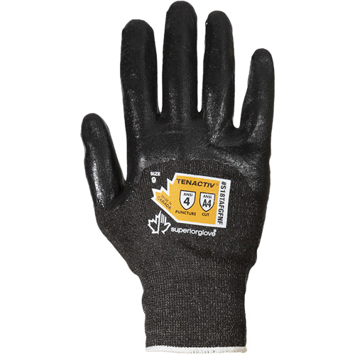 Gants en tricot de fibre filament composite ultrafin, Taille 5, Calibre 18, Rev&ecirc;tement Mousse de nitrile, Enveloppe en TenActiv, ASTM ANSI niveau A4 R.M.G. Prévention