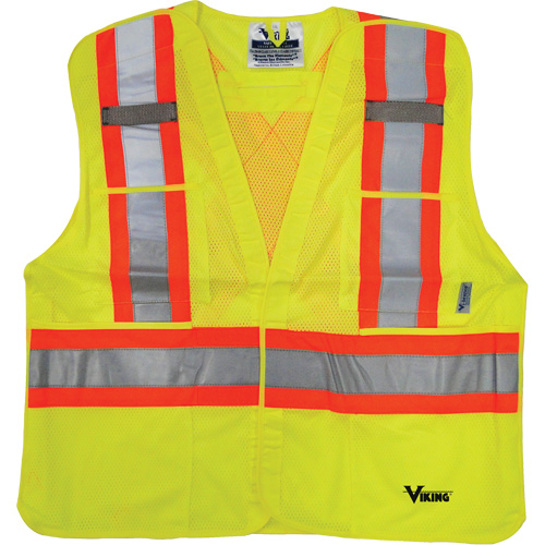 Safety Vest, High Visibility Lime-Yellow, 2X-Large/3X-Large, Polyester R.M.G. Prévention