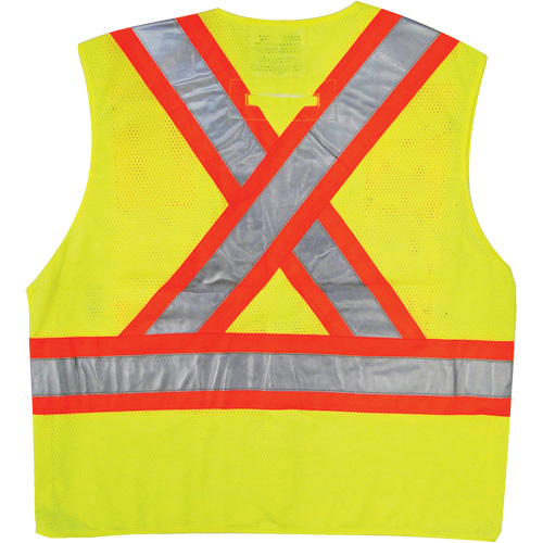 Safety Vest, High Visibility Lime-Yellow, 2X-Large/3X-Large, Polyester R.M.G. Prévention