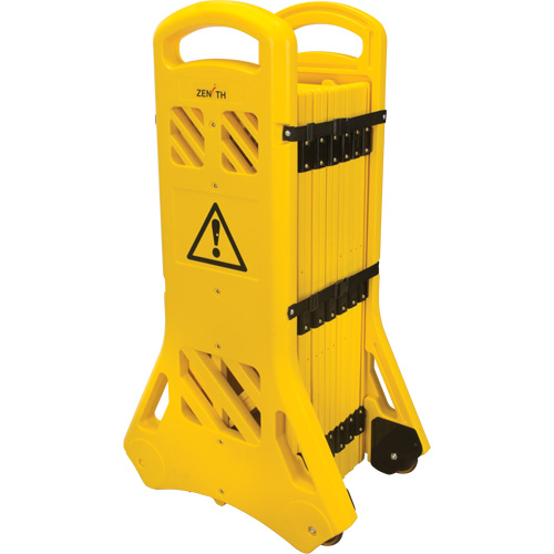 Portable Mobile Barrier, 40" H x 13' L, Yellow R.M.G. Prévention