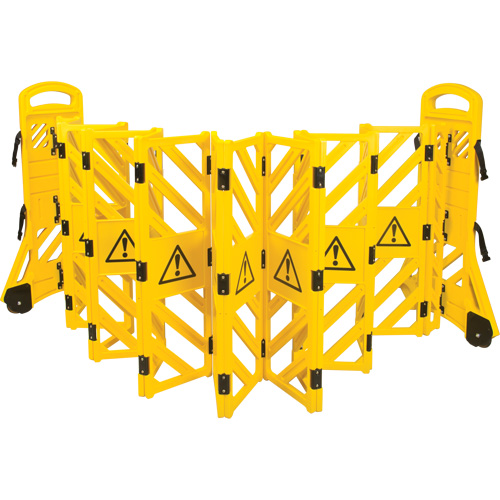 Portable Mobile Barrier, 40" H x 13' L, Yellow R.M.G. Prévention