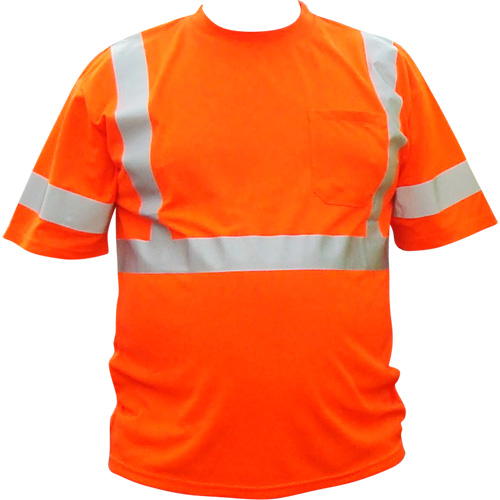 Chemise &agrave; manche courte haute visibilit&eacute;, Coton, 3T-Grand, Orange haute visibilit&eacute; R.M.G. Prévention