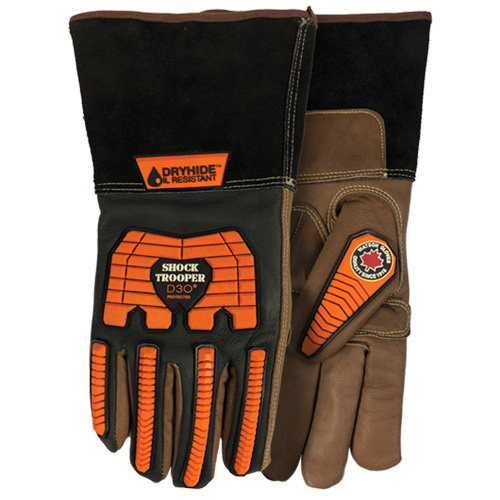 Gants 5785G Shock Trooper, T-petit, Paume en Ch&egrave;vre, Poignet Manchette R.M.G. Prévention
