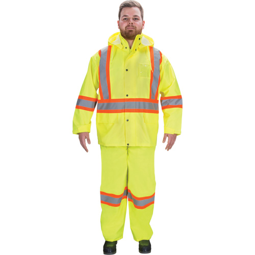 RZ1000 Rain Suit, Polyester, Large, High Visibility Lime-Yellow R.M.G. Prévention