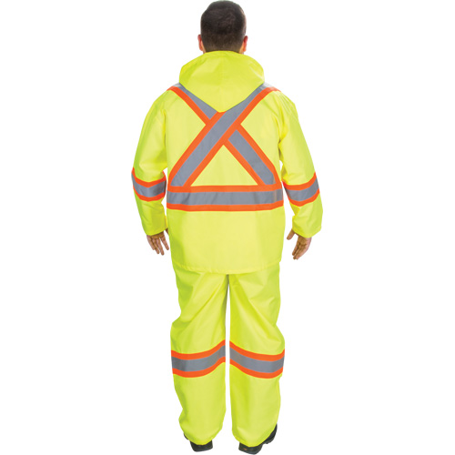 RZ1000 Rain Suit, Polyester, Large, High Visibility Lime-Yellow R.M.G. Prévention