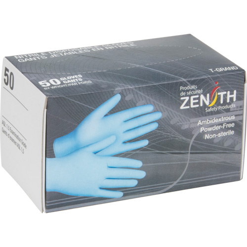 Vending Pack Disposable Gloves, Medium, Nitrile, 4.5-mil, Powder-Free, Blue R.M.G. Prévention