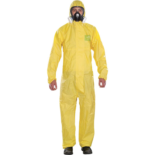 Microchem&reg; Medium-Duty Disposable Coveralls, Small, Yellow, Polypropylene R.M.G. Prévention