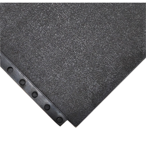 Tapis antifatigue 24/Seven Locksafe, Lisse, 3' x 3' x 5/8", Noir, Caoutchouc naturel R.M.G. Prévention