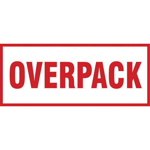 &eacute;tiquette de manutention Overpack, 6" lo x 2-1/2" la, Rouge/blanc R.M.G. Prévention