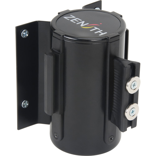 Wall Mount Barrier with Magnetic Tape, Steel, Screw Mount, 7', Black Tape R.M.G. Prévention