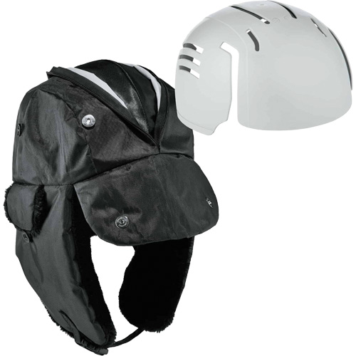 N-Ferno&reg; Zippered Trapper Hat with Bump Cap Insert, Polyurethane/Satin Lining, Medium/Small, Black R.M.G. Prévention