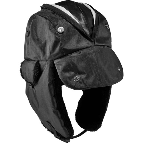 Chapeau de trappeur avec fermeture &agrave; glissi&egrave;re N-Ferno, Doublure en Polyur&eacute;thane/Satin, Moyen/Petit, Noir R.M.G. Prévention
