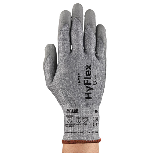 Gants r&eacute;sistant aux coupures HyFlex s&eacute;rie 11-727, Taille 7, Calibre 15, Rev&ecirc;tement Polyur&eacute;thane, Enveloppe en Intercept, ASTM ANSI niveau A2/EN 388 niveau B R.M.G. Prévention