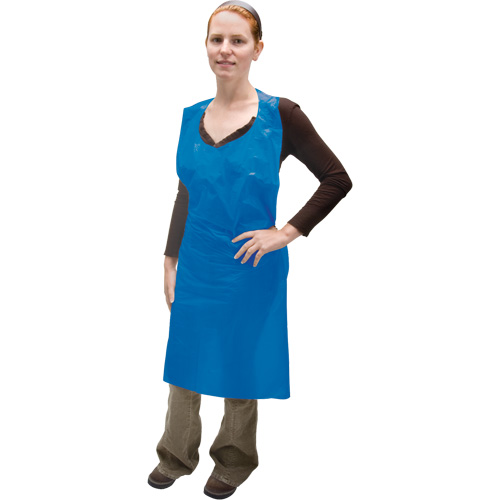 Polyethylene Apron, Polyethylene, Blue, 35" W x 46" L R.M.G. Prévention