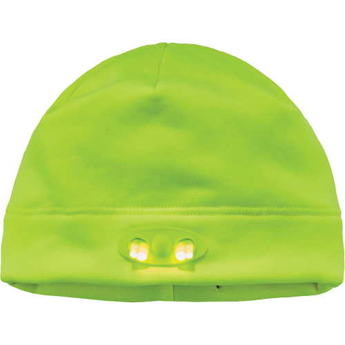 Bonnet N-Ferno &agrave; lumi&egrave;res DEL, Taille unique, Vert lime haute visibilit&eacute; R.M.G. Prévention