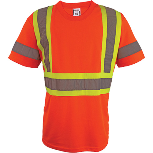 Short Sleeve Safety T-Shirt, Polyester, 2X-Large, High Visibility Orange R.M.G. Prévention