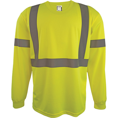 Chemise de s&eacute;curit&eacute; &agrave; manches longues, Polyester, 2T-Grand, Jaune lime haute visibilit&eacute; R.M.G. Prévention
