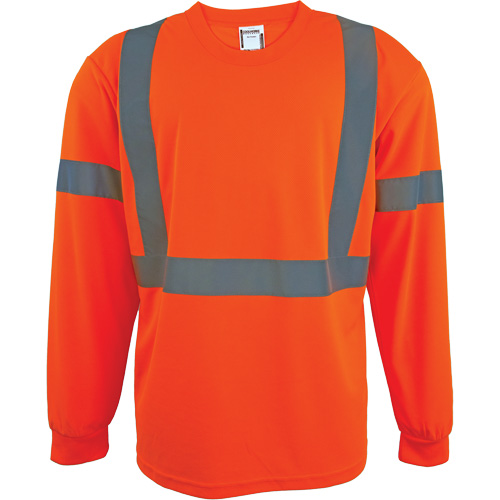 Long Sleeve Safety Shirt, Polyester, 2X-Large, High Visibility Orange R.M.G. Prévention