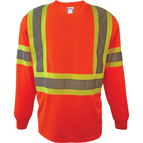 Chemise de s&eacute;curit&eacute; &agrave; manches longues, Polyester, 2T-Grand, Orange haute visibilit&eacute; R.M.G. Prévention