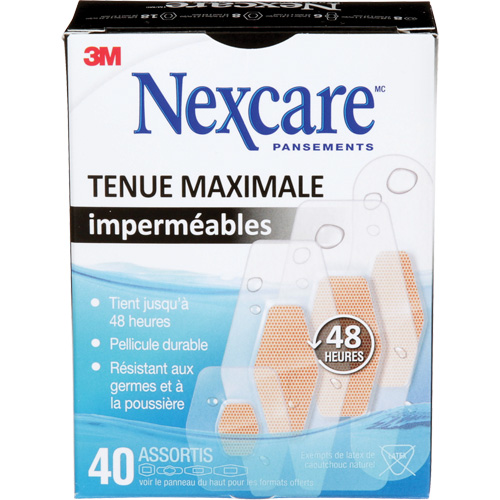 Nexcare Max-Hold Waterproof Bandages, Assorted, Plastic, Sterile R.M.G. Prévention
