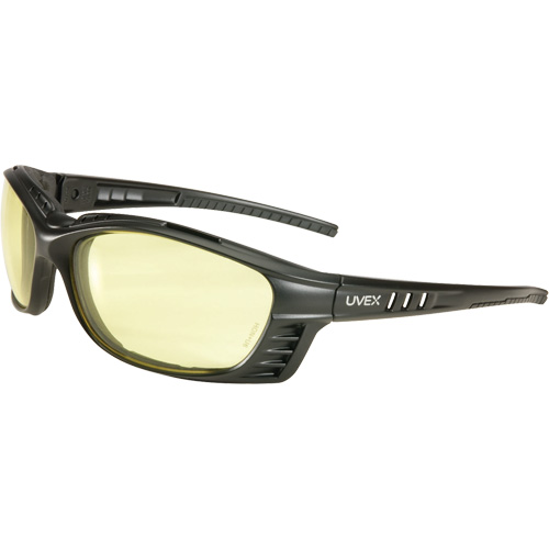 Lunettes de s&eacute;curit&eacute; Uvex Livewire avec lentilles HydroShield, Lentille Ambr&eacute;e, Antibu&eacute;e, ANSI Z87+/R&eacute;pond ou surpasse la norme CSA Z94.3 R.M.G. Prévention