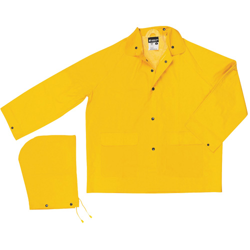 Classic Series Rain Jacket with Detachable Hood, Polyester/PVC, 5X-Large, Yellow R.M.G. Prévention