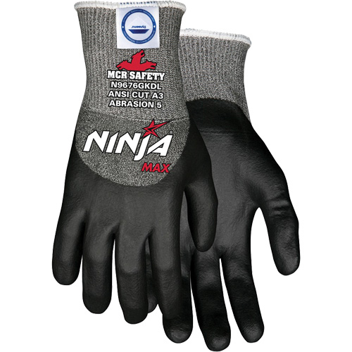 Ninja&reg; Max Cut Resistant Gloves, Size Medium, 10 Gauge, Bi-Polymer Coated, Dyneema&reg; Shell, ASTM ANSI Level A3 R.M.G. Prévention