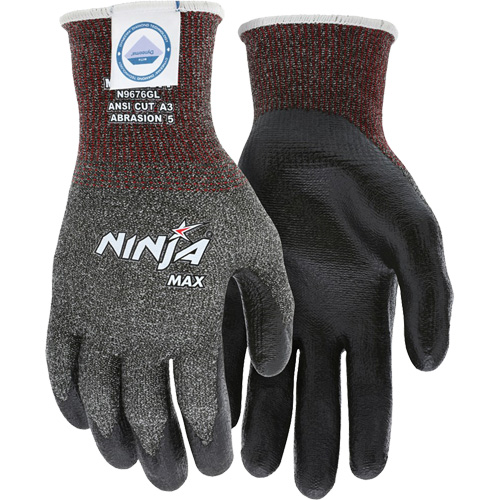 Gants r&eacute;sistant aux coupures Max Ninja, Taille Grand, Calibre 10, Rev&ecirc;tement Bipolym&egrave;re, Enveloppe en Dyneema, ASTM ANSI niveau A3 R.M.G. Prévention
