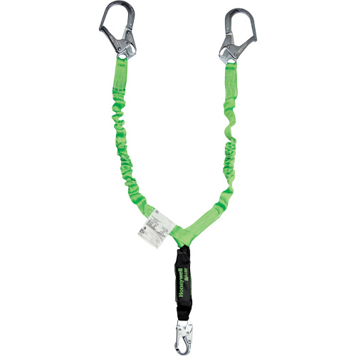 Miller&reg; StretchStop&reg; Shock-Absorbing Lanyard, 6', Scaffold Hook Center, Locking Snap Hook Leg Ends, Polyester R.M.G. Prévention