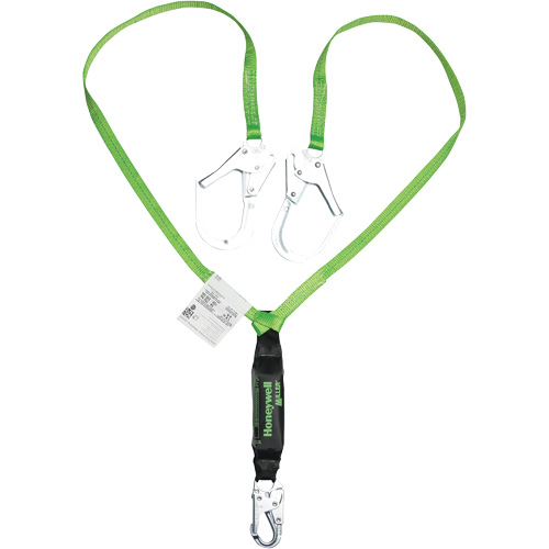 Miller&reg; HP Shock-Absorbing Lanyard, 6', Scaffold Hook Center, Locking Snap Hook Leg Ends, Polyester R.M.G. Prévention