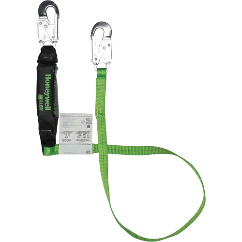 Miller&reg; HP Shock-Absorbing Lanyard, 6', Locking Snap Hook Center, Locking Snap Hook Leg Ends, Polyester R.M.G. Prévention