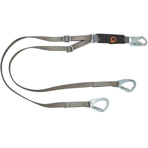 V-Series Tie-Back Lanyard, 6', Carabiner Center, Snap Hook Leg Ends, Nylon R.M.G. Prévention