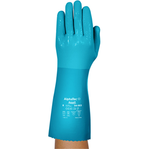 AlphaTec&reg; 04-003 Chemical Resistant Gloves, Size 8, 14" L, Nitrile/PVC, Fleece Inner Lining, Winter Weight R.M.G. Prévention