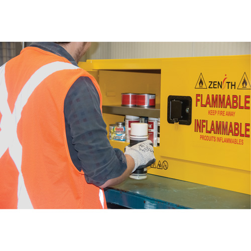 Flammable Storage Cabinet, 12 gal., 2 Door, 43" W x 18" H x 18" D R.M.G. Prévention